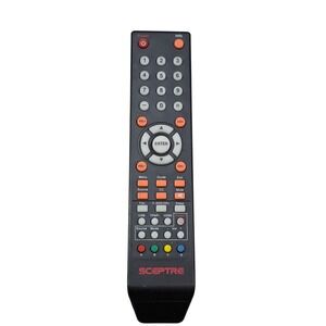 Sceptre TV Remote Control Black with Orange‎ Buttons HDMI USB YPbPr CC Guide S1